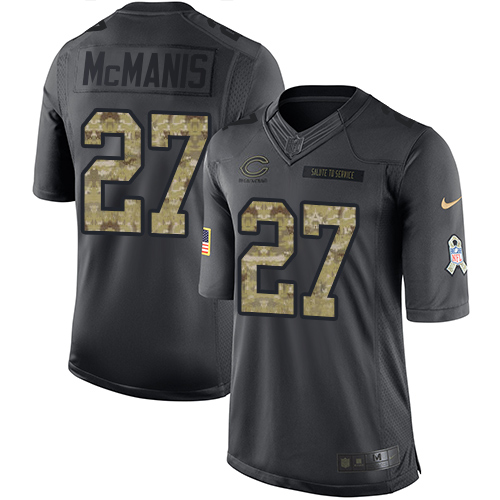 Men's Limited Sherrick McManis Nike Jersey Black - #27 2016 Salute to Service NFL Chicago Bears